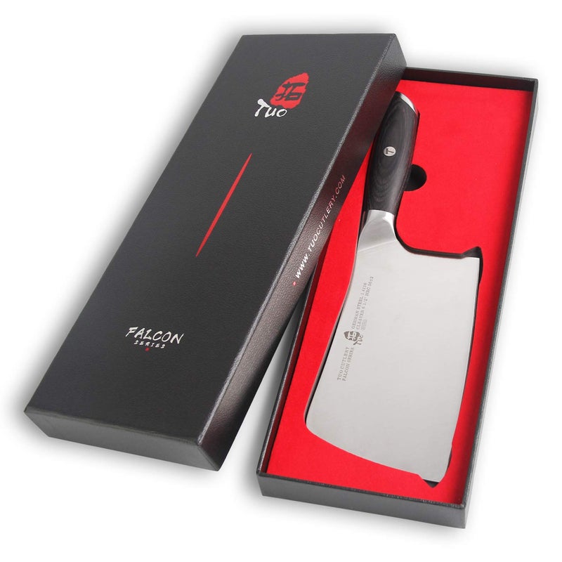 TUO سكين توو للشيف، سكين جزار بطول 6.5 بوصة لتقطيع اللحم والخضروات، سكين صيني من الفولاذ الكربوني العالي مع مقبض مريح - سلسلة فالكون - Image 5